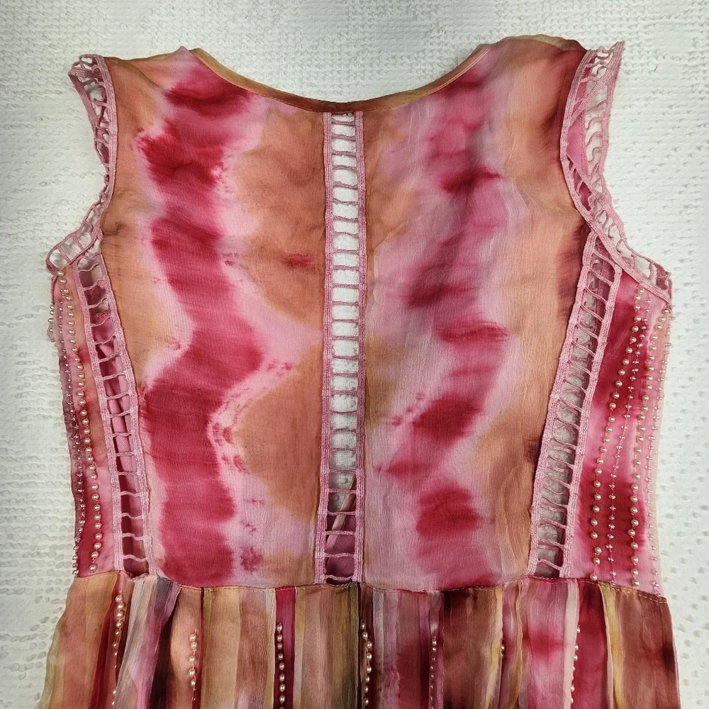 Cecelia De Bucourt NWT Pink Handcrafted Beaded Dress Size Small - Picture 12 of 13